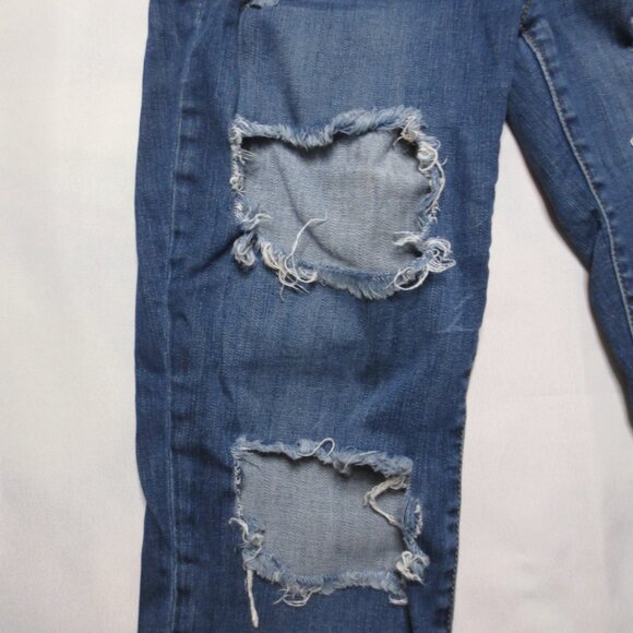 SNEAK PEEK womens JEANS distressed BLUE denim STRETCH mid-rise SIZE M - Picture 3 of 15